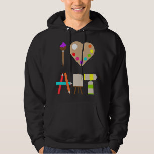COOL I LOVE ART FUN COLORFUL FUTURE ARTIST AND CRA HOODIE