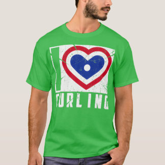 Cool I Love Curling Design Cute Winter Gift For Pl T-Shirt