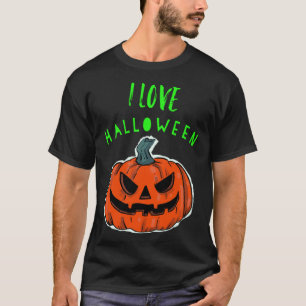 Cool I Love Halloween Jack O Lantern T-Shirt
