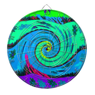 Cool I Love Hawaii: Floral Pop Art pattern Design Dartboard