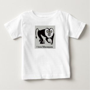 Cool I love MACAQUES - Endangered animal graphic Baby T-Shirt