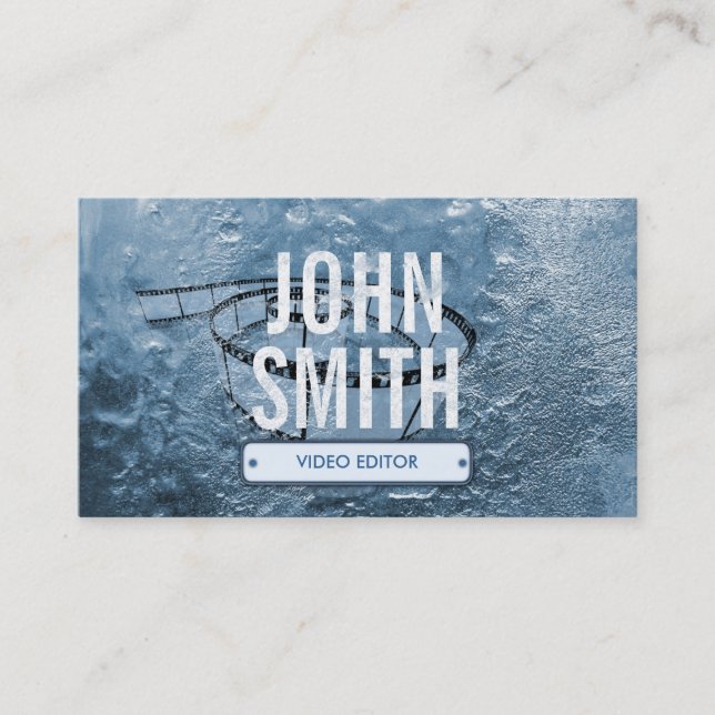 Cool Ice Age Video Editor Business Card (Front)