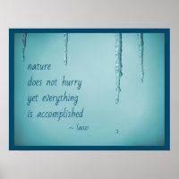Cool Ice Blue WaterDrops Melting Icicles Zen Quote