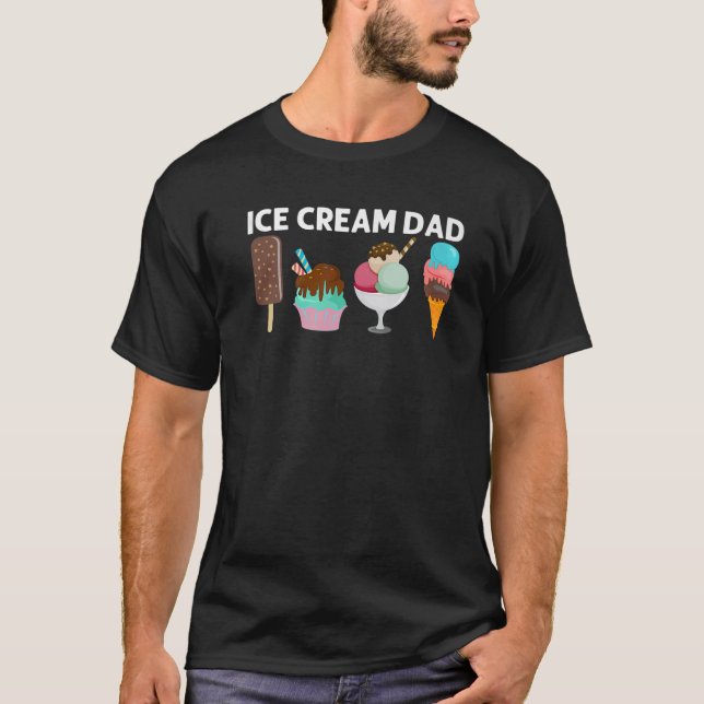 Cool Ice Cream Art For Dad Papa Gelato Cone Frozen T-Shirt (Front)