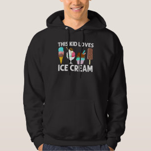 Cool Ice Cream Art For Kids Boys Gelato Cone Froze Hoodie