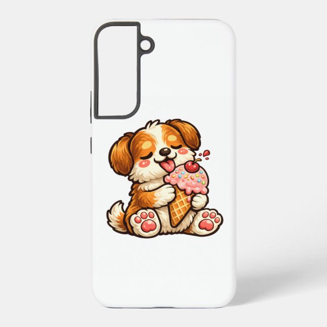 Cool Ice Cream Dog Samsung Galaxy S22+ Case (Back)