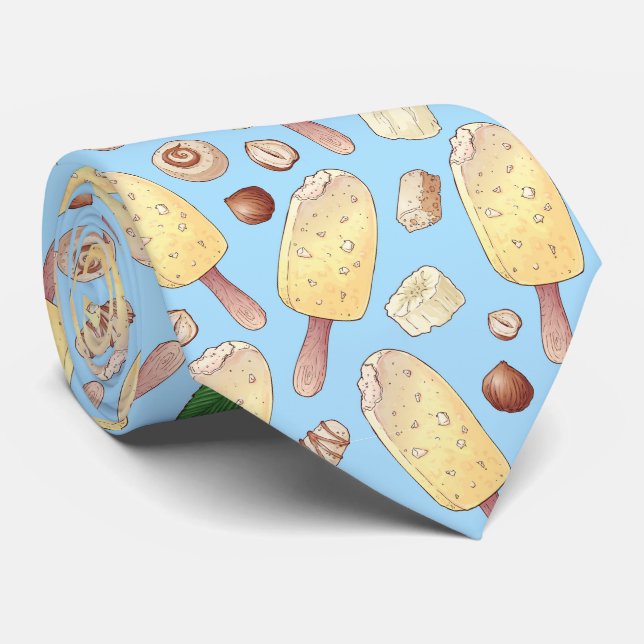 cool ice cream pattern tiled  tie (Rolled)