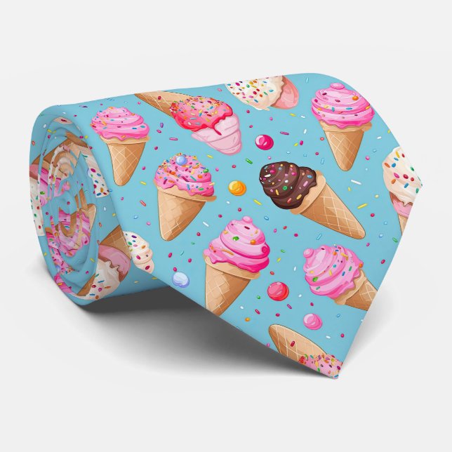 Cool ice cream tiled pattern tie (Rolled)