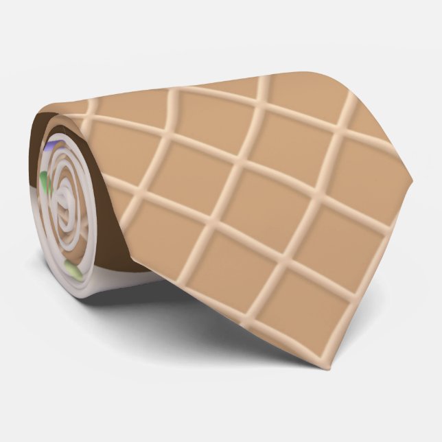 cool ice cream waffle pattern tie (Rolled)
