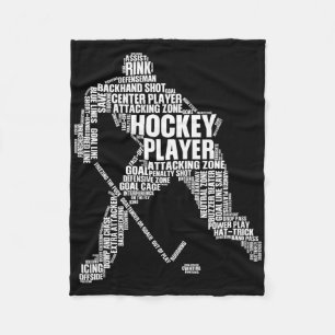 Cool Ice Hockey Art For Men Women Boy Girl Ice Hoc Fleece Blanket