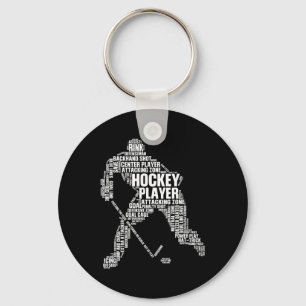 Cool Ice Hockey Art For Men Women Boy Girl Ice Hoc Keychain