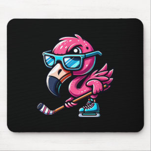 Cool Ice Hockey Flamingo With Attitude  Mouse Pad