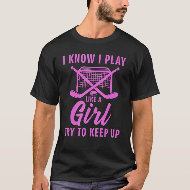Cool Ice Hockey For Women Girls Field Hockey  Team T-Shirt (Front)