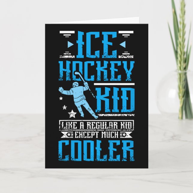Cool Ice Hockey Kid  Card (Front)