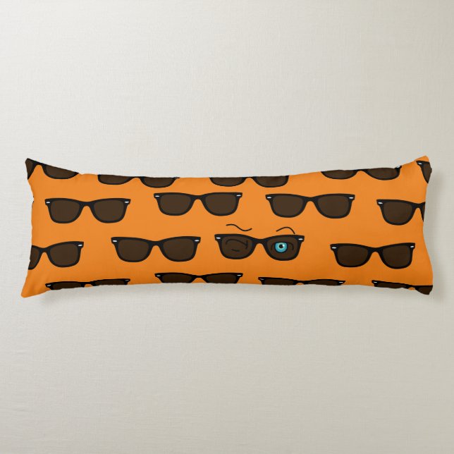 Cool iconic winkS Black Sunglasses Pattern Body Pillow (Front)