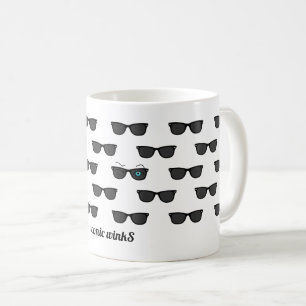 Cool iconic winkS Black Sunglasses Pattern Coffee Mug