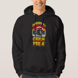 Cool Im Ready To Crush Pre K Monster Truck Back To Hoodie