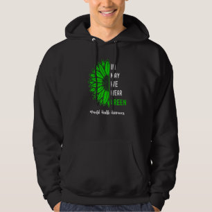 Cool In May We Wear Green Sunflower Mental Health Hoodie