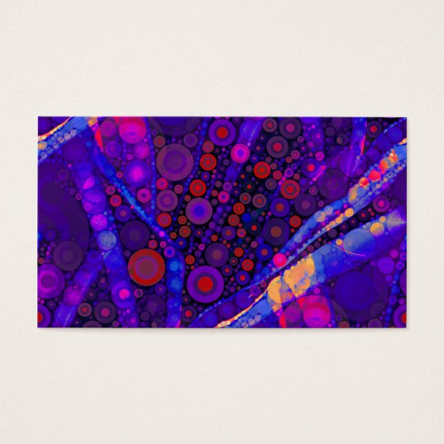 Cool Indigo Concentric Circles Abstract Mosaic (Front)