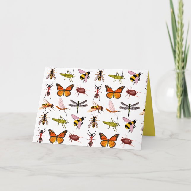 COOL INSECTS Folded Greeting Card (Front)