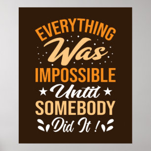 cool inspirational employee impossible word art  poster
