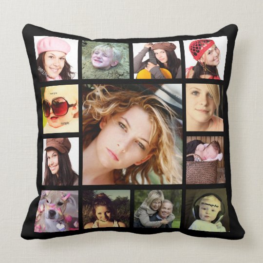 Cool Instagram Photo Collage Throw Pillow