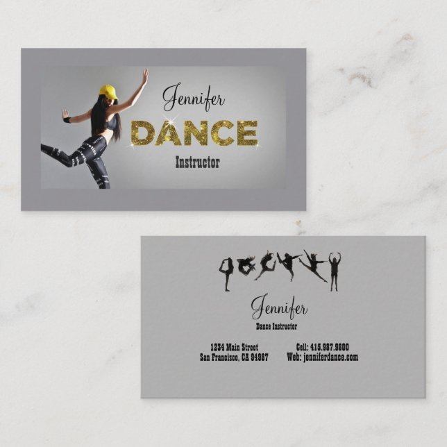 Cool instructeur de danse Carte de visite (Devant / Derrière)