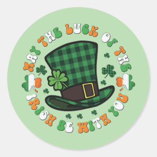 Cool Irish luck word art Saint Patrick's Day  Classic Round Sticker