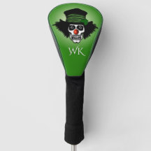 Cool Irish Skeleton Clown Green Monogram