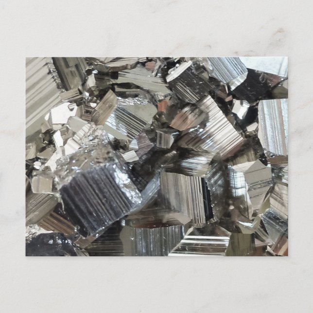 Cool Iron Pyrite Fool's Gold Cluster Postcard (Front)