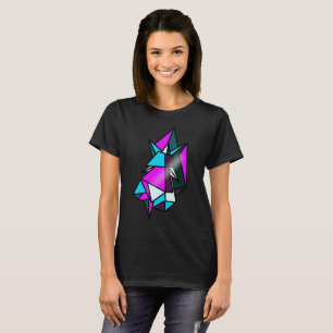 Cool Isometric Neon Geometrical Shapes Triangular T-Shirt