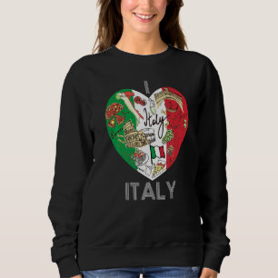 Cool Italian Flag Map Heart Italy Graphic Italian  Sweatshirt
