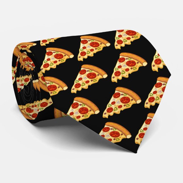 cool Italian pizza tiled pattern Tie (Rolled)