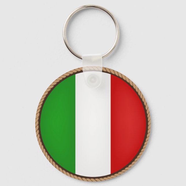 Cool Italy Flag Seal Keychain (Front)