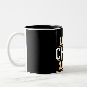 cool its chess not checkers checkers players gift Two-Tone coffee mug