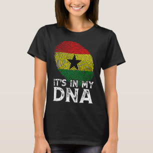 Cool It's In My Dna Ghana Flag Fingerprint Patriot T-Shirt