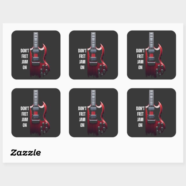 Cool Jam Guitar Teacher Square Sticker (Sheet)