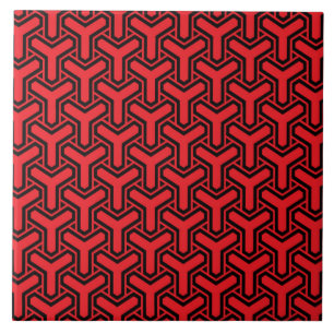 cool Japan red pattern Tile