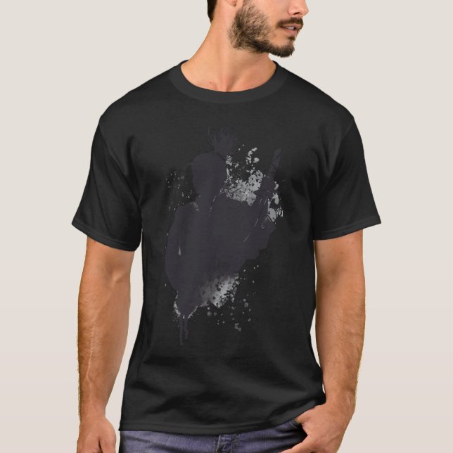Cool Japanese Artwork Samurai Warrior Ink Style T-Shirt (Front)