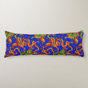 cool Japanese dragon tiled pattern  Body Pillow