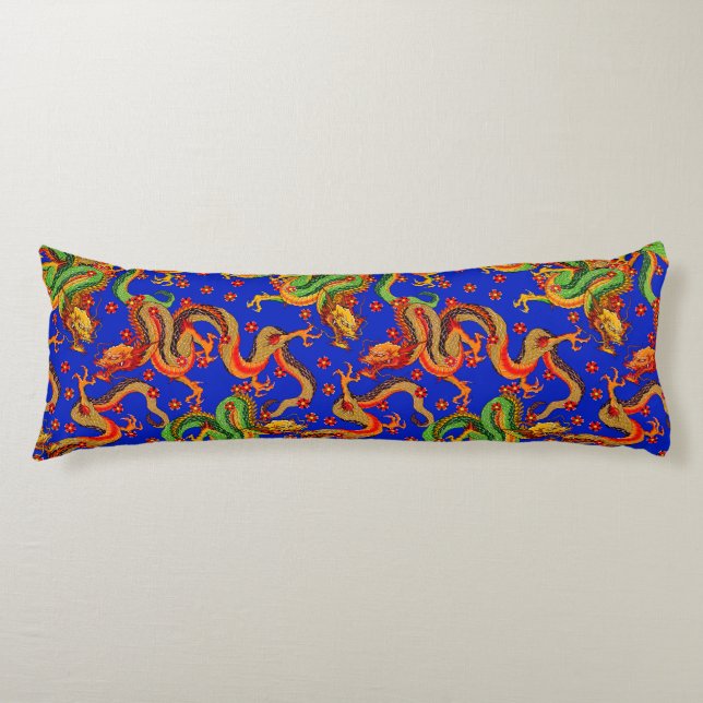 cool Japanese dragon tiled pattern  Body Pillow (Front)