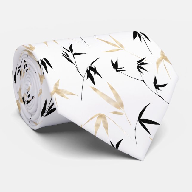 cool Japanese leaf pattern tiled Tie (Rolled)