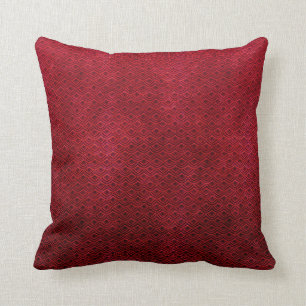 Cool japanese oriental cherry red fish scale throw pillow