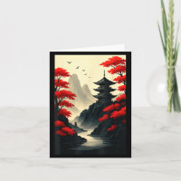Cool Japanese Pagoda Castle Mountain Landscape Gra