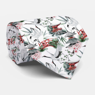 Cool Japanese tiled pattern Tie