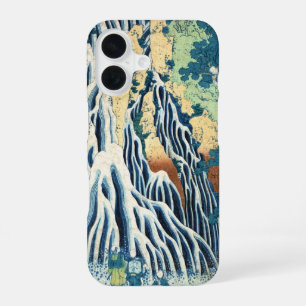 Cool japanese vintage ukiyo-e Hokusai waterfall iPhone 16 Case