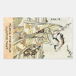 Cool japanese vintage ukiyo-e scroll geisha sticker