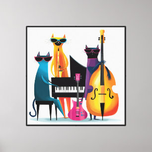 Cool Jazz Cats Musicians Band Canvas Print
