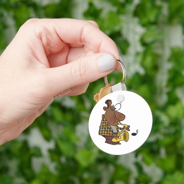 Cool Jazz Man Playing Saxophone Keychain (Creator Uploaded)
