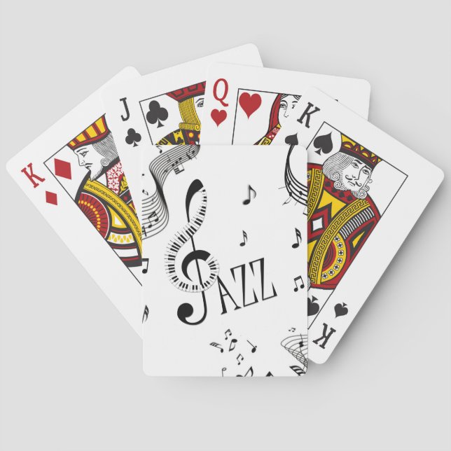 Cool Jazz Music Playing Cards (Back)